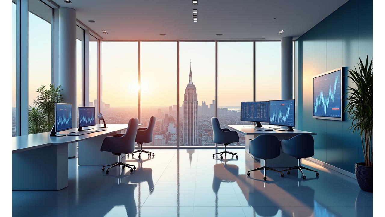 Team di Finassistent in un moderno ufficio con vista su Milano, simbolo della nascita e crescita dell'azienda