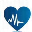 Icona sanitaria: cuore e stetoscopio