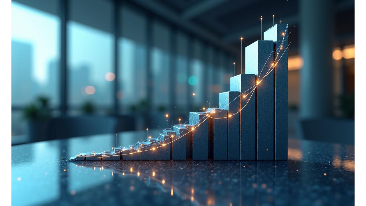 Grafico stilizzato che mostra crescita e ottimizzazione finanziaria, simboleggiando i nostri standard di servizio